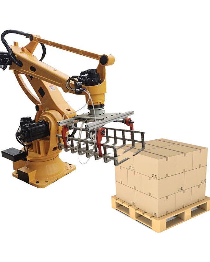 Efficient Mechanical Arm Automatic Palletizer Machine Suitable for Stacking Bags Cartons and Barrels